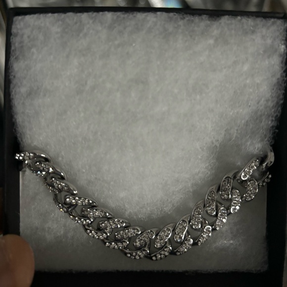 **NEVER WORN** 18K Gold Plated Micro Cubic Zircon CZ Cuban Chain Ankle Bracelet - Picture 2 of 2